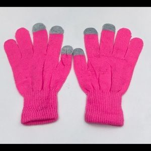 NEW Pink Touchscreen Knit Gloves